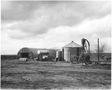 Haskell County, Kansas. Service buildings on one of the better farms. The round-top is used as a s . . . - NARA - 522106