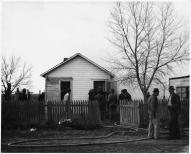 Haskell County, Kansas. Pictures of a fire in Sublette. The man who lives here is a Syrian laborer, . . . - NARA - 522172