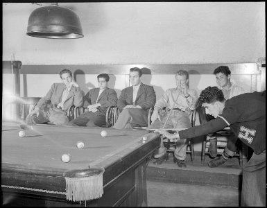 Hayward, California. Pool Recreation. Mid-afternoon of a sunny Saturday. A typical group of small town high school... - NARA - 532239 photo
