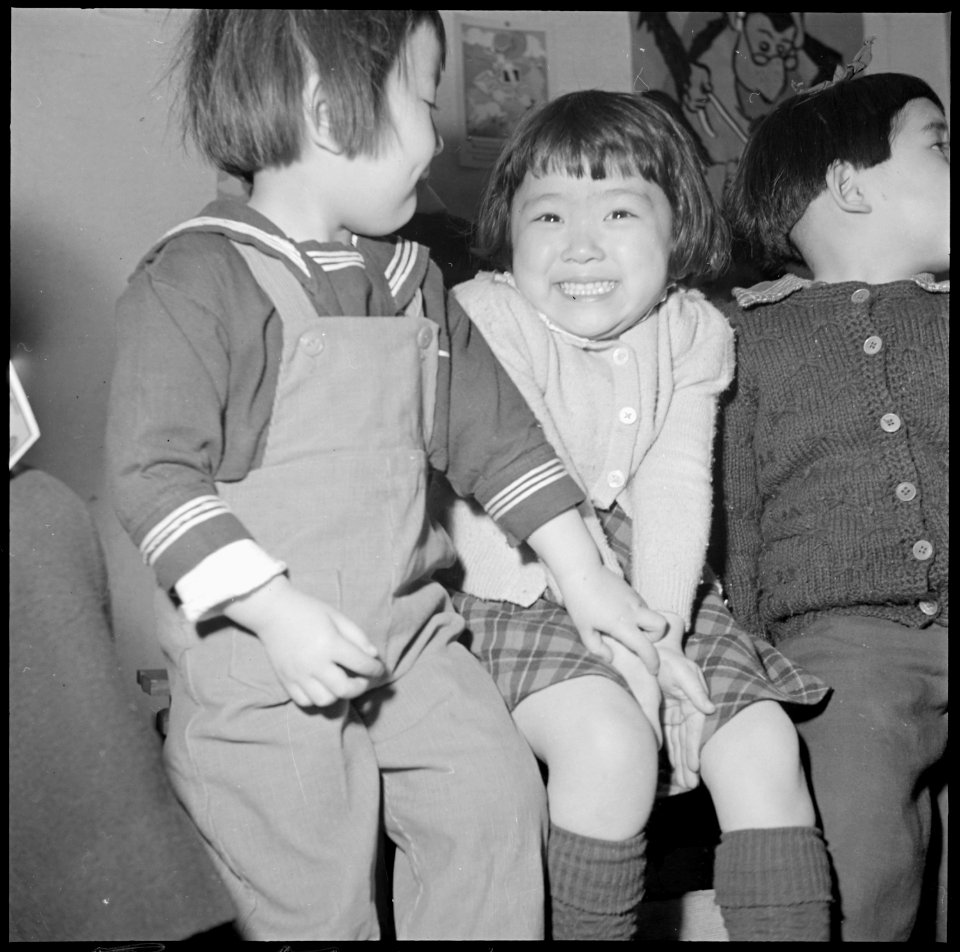 Heart Mountain Relocation Center, Heart Mountain, Wyoming. A beautiful little girl whose parents ar . . . - NARA - 539281