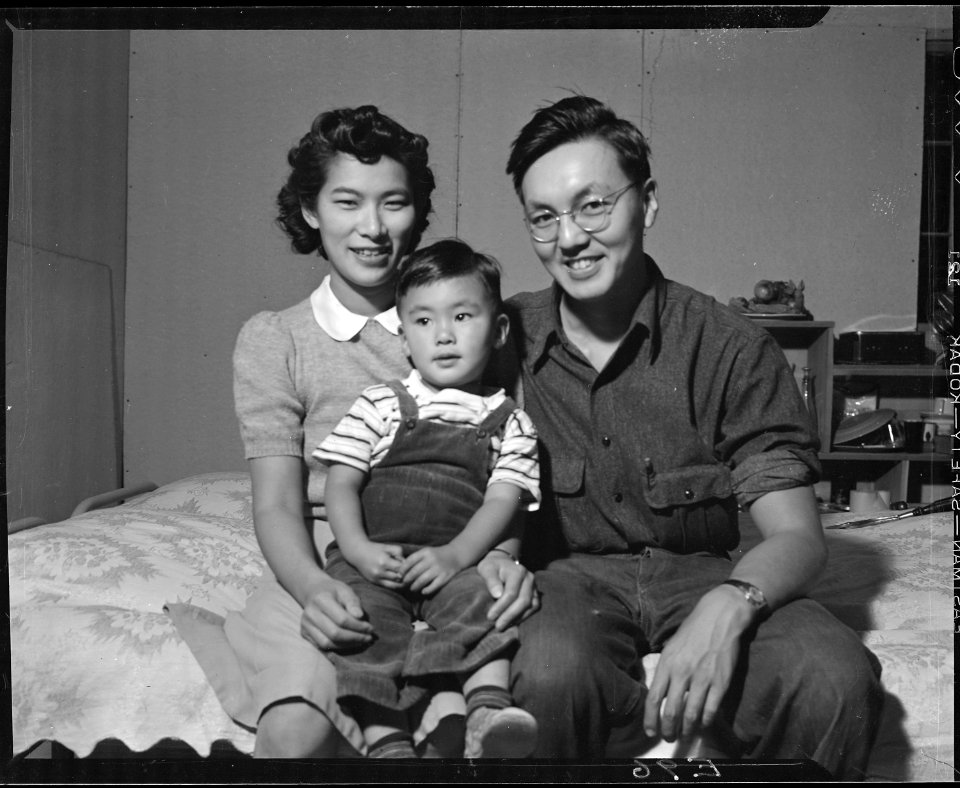 Heart Mountain Relocation Center, Heart Mountain, Wyoming. A typical Nisei family, Bill, Alice and . . . - NARA - 538759