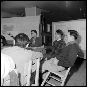 Heart Mountain Relocation Center, Heart Mountain, Wyoming. At a meeting of the Center Planning Comm . . . - NARA - 539265