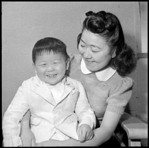 Heart Mountain Relocation Center, Heart Mountain, Wyoming. Kay Kawahara, three year old son of Doct . . . - NARA - 539259