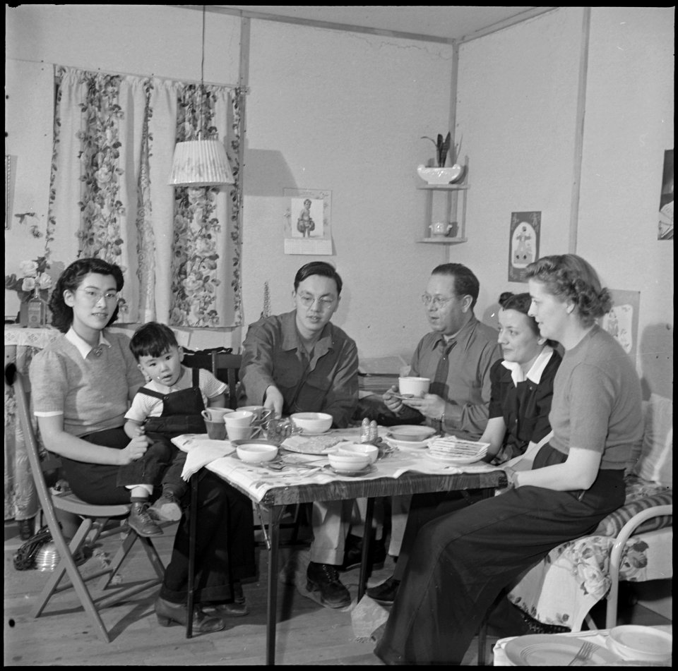 Heart Mountain Relocation Center, Heart Mountain, Wyoming. In his barracks home at Block 7 - 21 - NARA - 539206