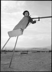 Heart Mountain Relocation Center, Heart Mountain, Wyoming. One of the young Heart Mountain school c . . . - NARA - 539471