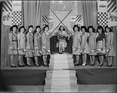 Heart Mountain Relocation Center, Heart Mountain, Wyoming. Second Annual Bussei Coronation Ball spo . . . - NARA - 539725