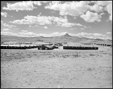 Heart Mountain Relocation Center, Heart Mountain, Wyoming. Looking west over the Heart Mountain Rel . . . - NARA - 538782