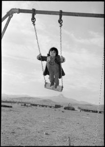 Heart Mountain Relocation Center, Heart Mountain, Wyoming. One of the young Heart Mountain school c . . . - NARA - 539476