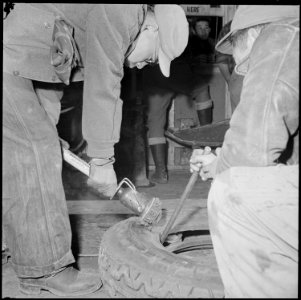 Heart Mountain Relocation Center, Heart Mountain, Wyoming. That none of the precious rubber for cen . . . - NARA - 539205