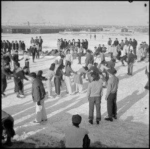 Heart Mountain Relocation Center, Heart Mountain, Wyoming. Residents of Japanese ancestry, at the H . . . - NARA - 539234