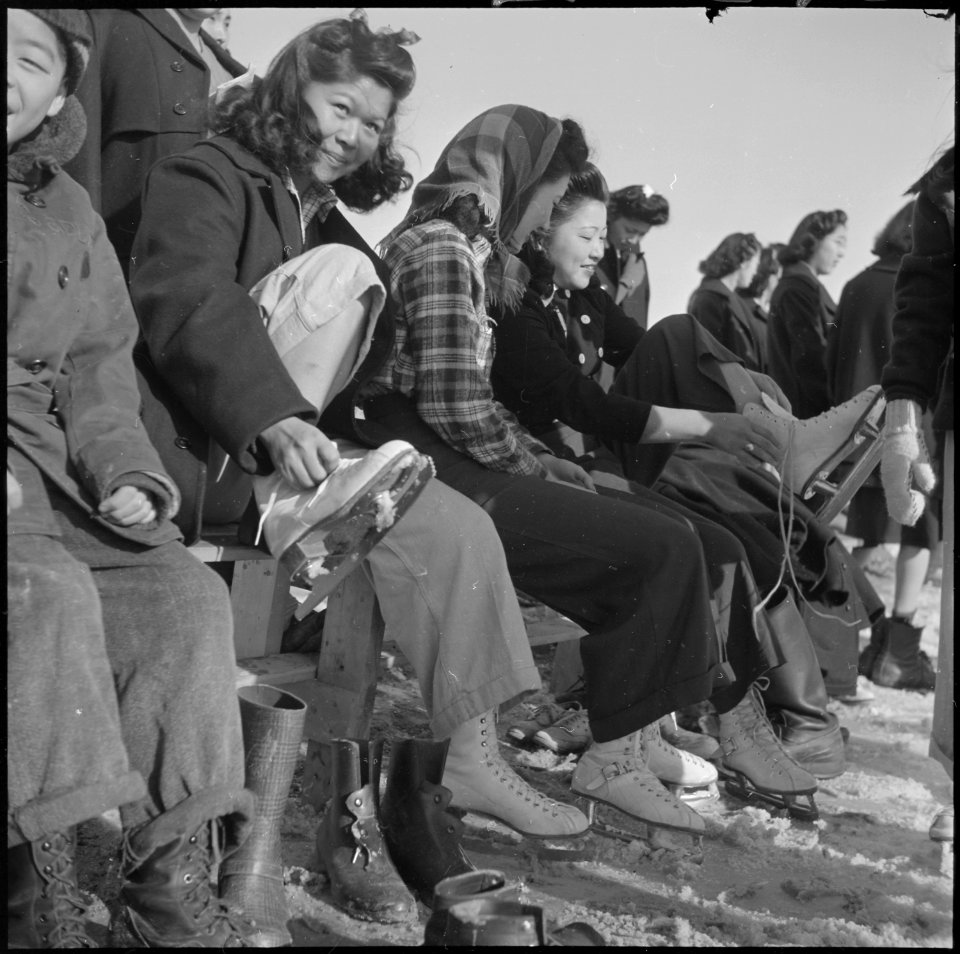 Heart Mountain Relocation Center, Heart Mountain, Wyoming. Some of the costumes still bear the stam . . . - NARA - 539251