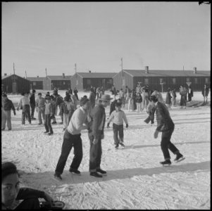 Heart Mountain Relocation Center, Heart Mountain, Wyoming. Residents of Japanese ancestry, at the H . . . - NARA - 539249