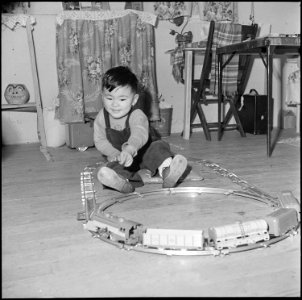 Heart Mountain Relocation Center, Heart Mountain, Wyoming. Though his father is editor of the Senti . . . - NARA - 539161