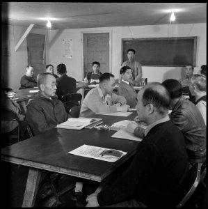 Heart Mountain Relocation Center, Heart Mountain, Wyoming. Heart Mountain Community Counsel meeting . . . - NARA - 539722