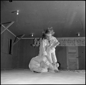 Heart Mountain Relocation Center, Heart Mountain, Wyoming. Mrs. Knoshida, the Russian wife of a cen . . . - NARA - 539172