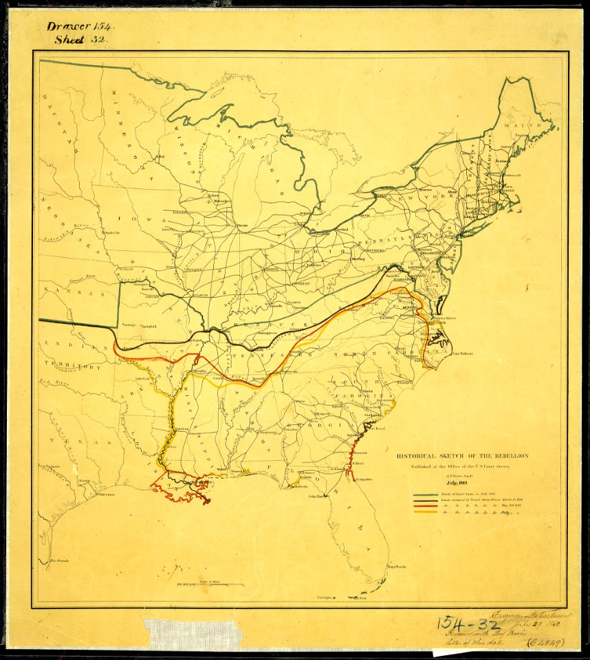 Historical Sketch of the Rebellion. Published at the Office of the U.S. Coast Survey, A. D. Bache, - NARA - 305799