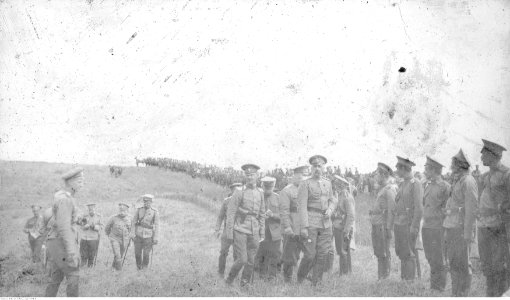 Ignacy Paweł Fudakowski - Rewia wojsk rosyjskich pod Świniuchami na Wołyniu z udziałem wielkiego księcia Georgija Michajłowicza Romanowa (94-91-8)