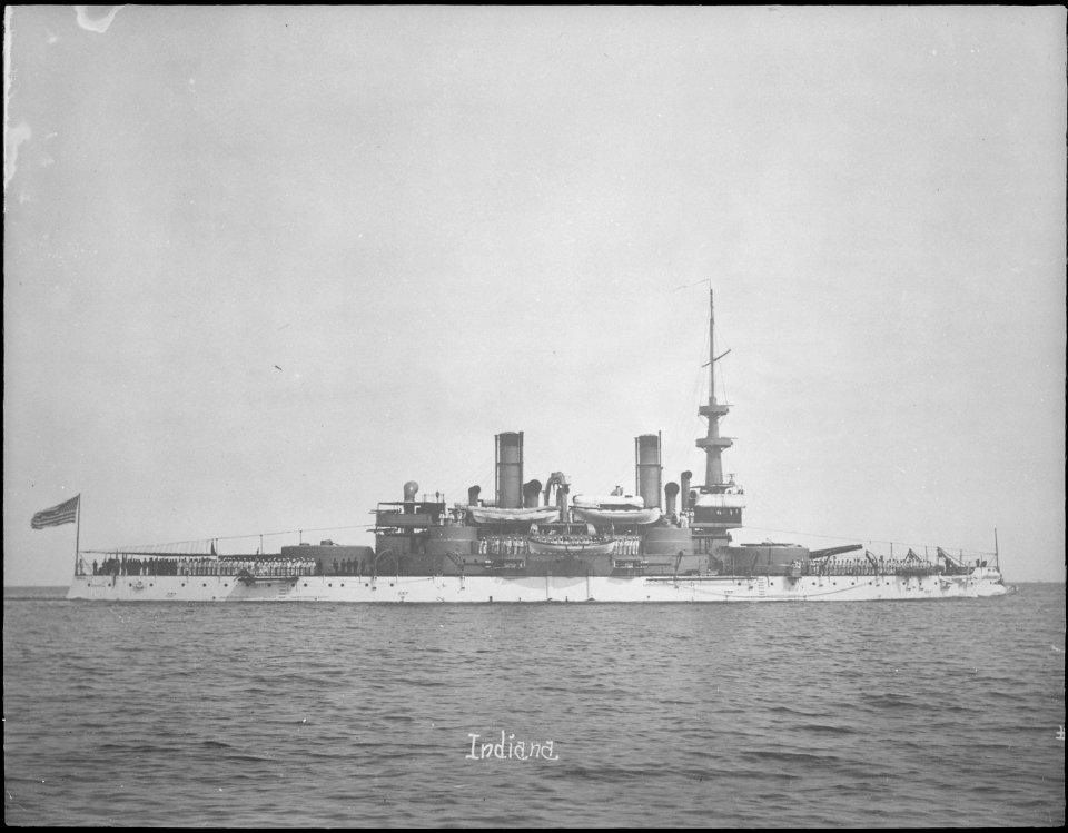 Indiana (BB1). Starboard side, ca. 1900 - NARA - 512955