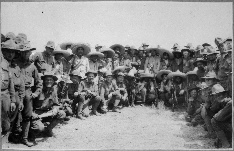 In Camp near San Antonio, Mexico, with the 6th Infantry, April 27, 1916-United States and Carranzista soldiers., 1916 - - NARA - 523007