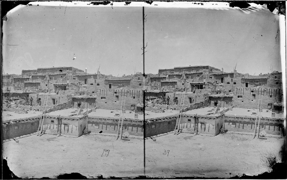 Indian Pueblo of Zuni New Mexico, view from the interior 1873 - NARA - 519763