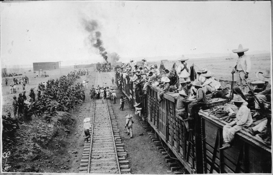 In Camp near San Antonio, Mexico, with the 6th Infantry. Carranzistas and United States troops. Carranzistas went throug - NARA - 523006
