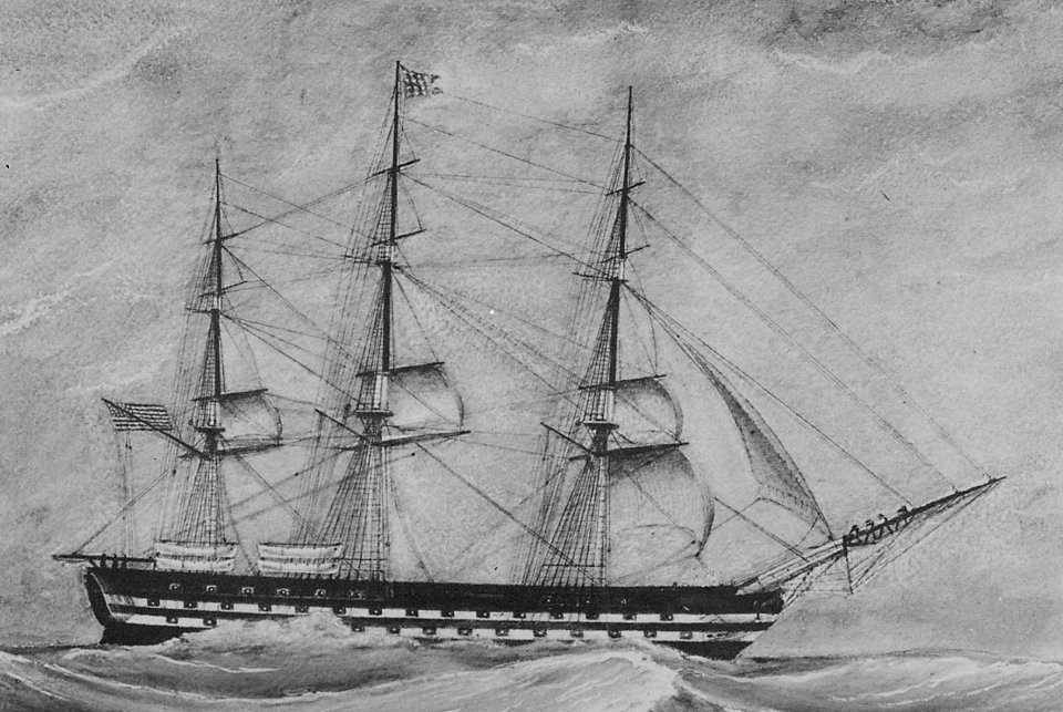 Independence, 1815. 74-gun ship of the line. Starboard side, under sail - NARA - 512951 (cropped)