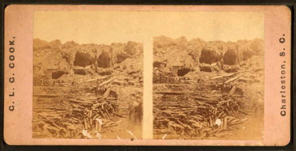 Interior of Fort Sumter, 1863-65. (Madly disfigured but still in the ring.), by Cook, Geo. L. (George L.)