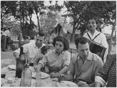 Italy. (People dining outdoors) - NARA - 541742 photo