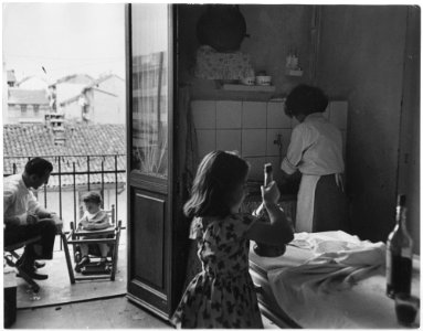 Italy. Today many an Italian family comprising 4,5 and 7 persons lives in one room homes with inadequate plumbing... - NARA - 541720