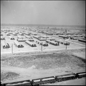 Jerome Relocation Center, Denson, Arkansas. A section of the center looking northwest form the hosp . . . - NARA - 538820