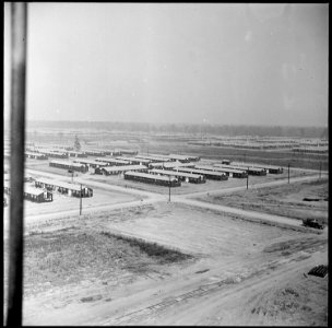 Jerome Relocation Center, Denson, Arkansas. A section of the center looking south from the hospital area. - NARA - 538818