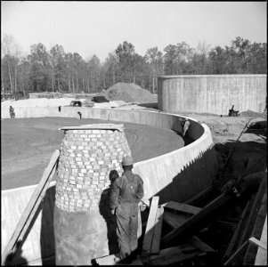 Jerome Relocation Center, Denson, Arkansas. A view showing the sewage disposal plant which is under . . . - NARA - 538803