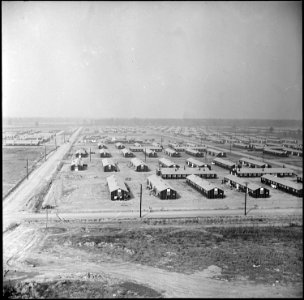 Jerome Relocation Center, Denson, Arkansas. A section of the center looking northwest from the hosp . . . - NARA - 538819