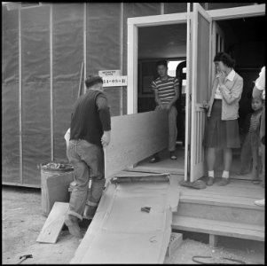 Jerome Relocation Center, Denson, Arkansas. An exterior view of the Optometry clinic. - NARA - 538847