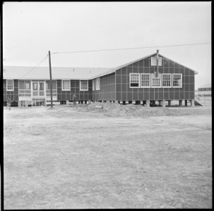 Jerome Relocation Center, Denson, Arkansas. An exterior view of the hospital wing now in use. - NARA - 538811