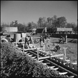Jerome Relocation Center, Denson, Arkansas. A view showing the disposal plant which is under constr . . . - NARA - 538801