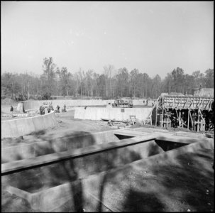 Jerome Relocation Center, Denson, Arkansas. A view showing the sewage disposal plant which is under . . . - NARA - 538804