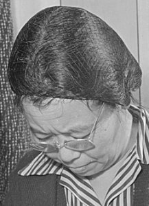 Jerome Relocation Center, Denson, Arkansas. An adult education class at the Jerome Center, where a . . . - NARA - 539343 (cropped)