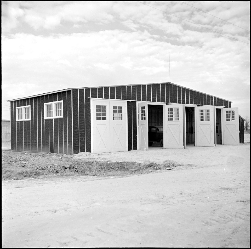 Jerome Relocation Center, Denson, Arkansas. An exterior view of the fire station at the Jerome center. - NARA - 538807