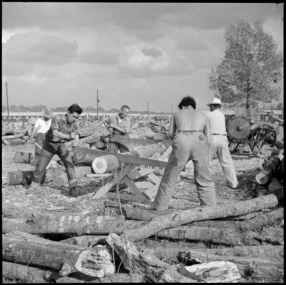 Jerome Relocation Center, Denson, Arkansas. The football team coach declared so many hours a day on . . . - NARA - 538844