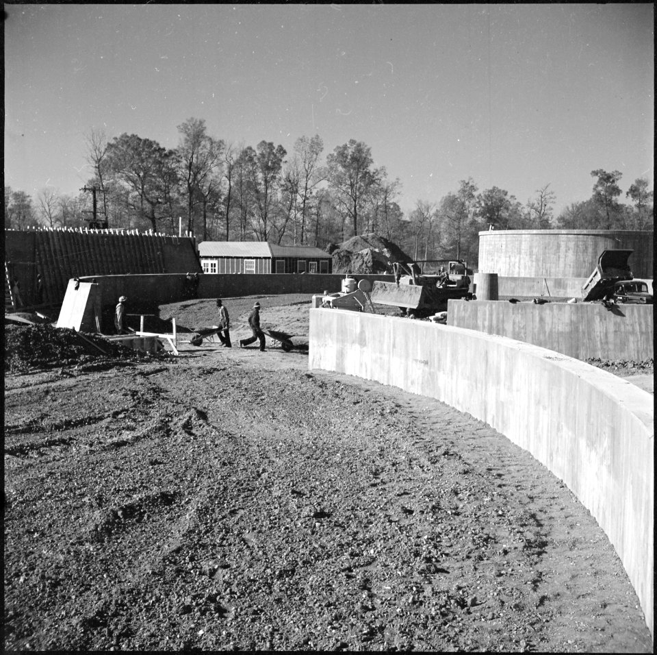 Jerome Relocation Center, Denson, Arkansas. Section of the sewage disposal plant being constructed . . . - NARA - 538806