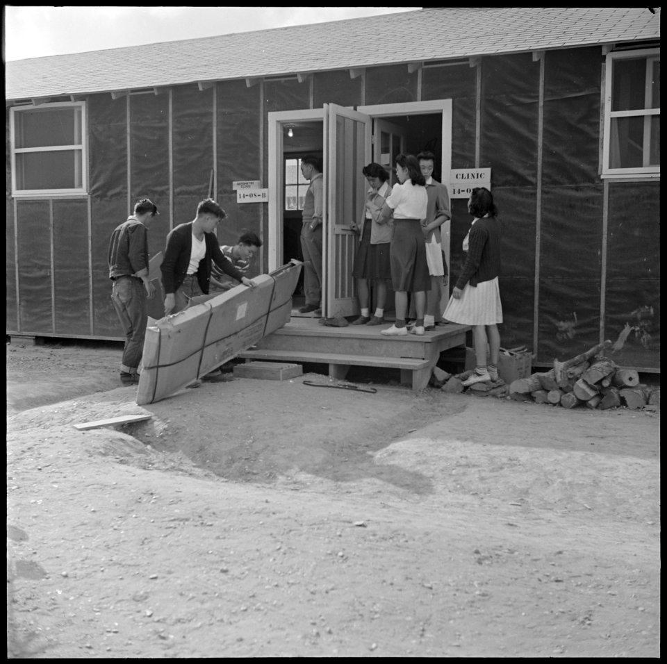 Jerome Relocation Center, Denson, Arkansas. The exterior of the medical and optometry field clinic . . . - NARA - 538845