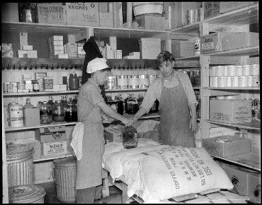 Jerome Relocation Center, Denson, Arkansas. The interior of the Storeroom at Moss Hall 7. Chief co . . . - NARA - 538879