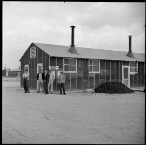 Jerome Relocation Center, Denson, Arkansas. The exterior of the Internal Security Office and the Ho . . . - NARA - 538814