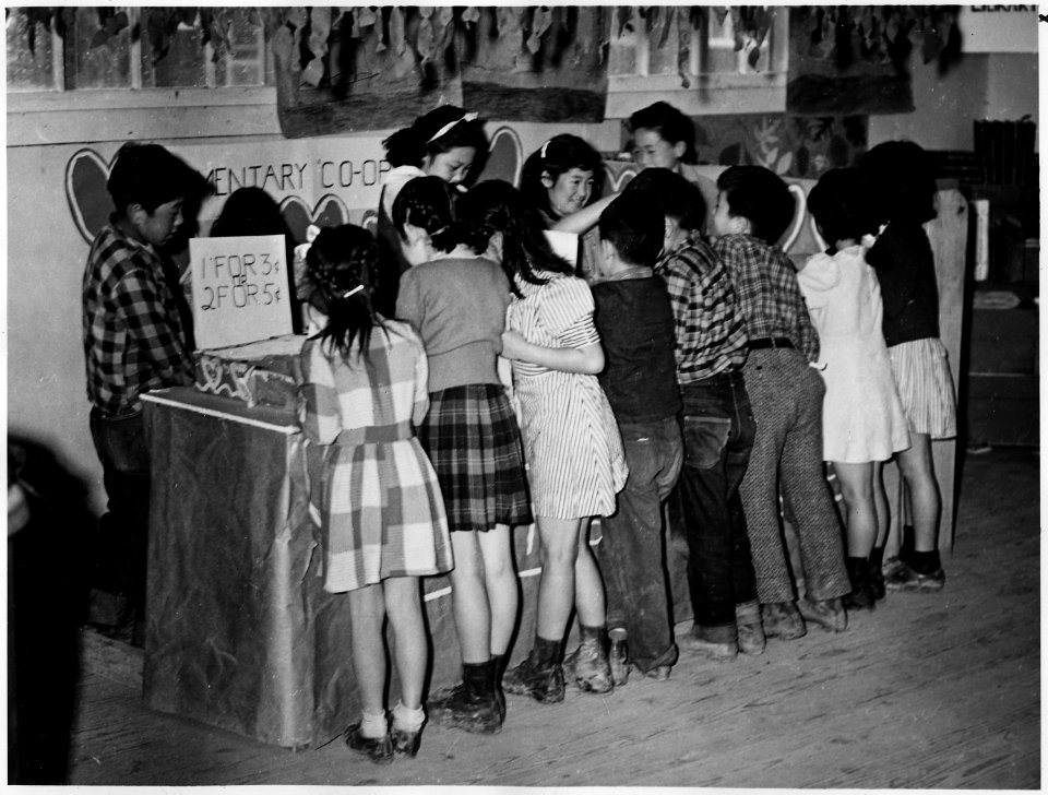 Jerome Relocation Center, Dermott, Arkansas. Fourth grade children at Jerome, with the help of thei . . . - NARA - 539543