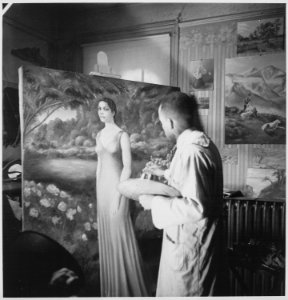 Josiah Robertson, artist at work - NARA - 559223
