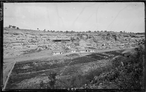 Keam's Canyon. Keam's Trading Post about 14 miles from East Mesa of the Moki Towns, as it was about 1880. Old Nos.... - NARA - 517815 photo