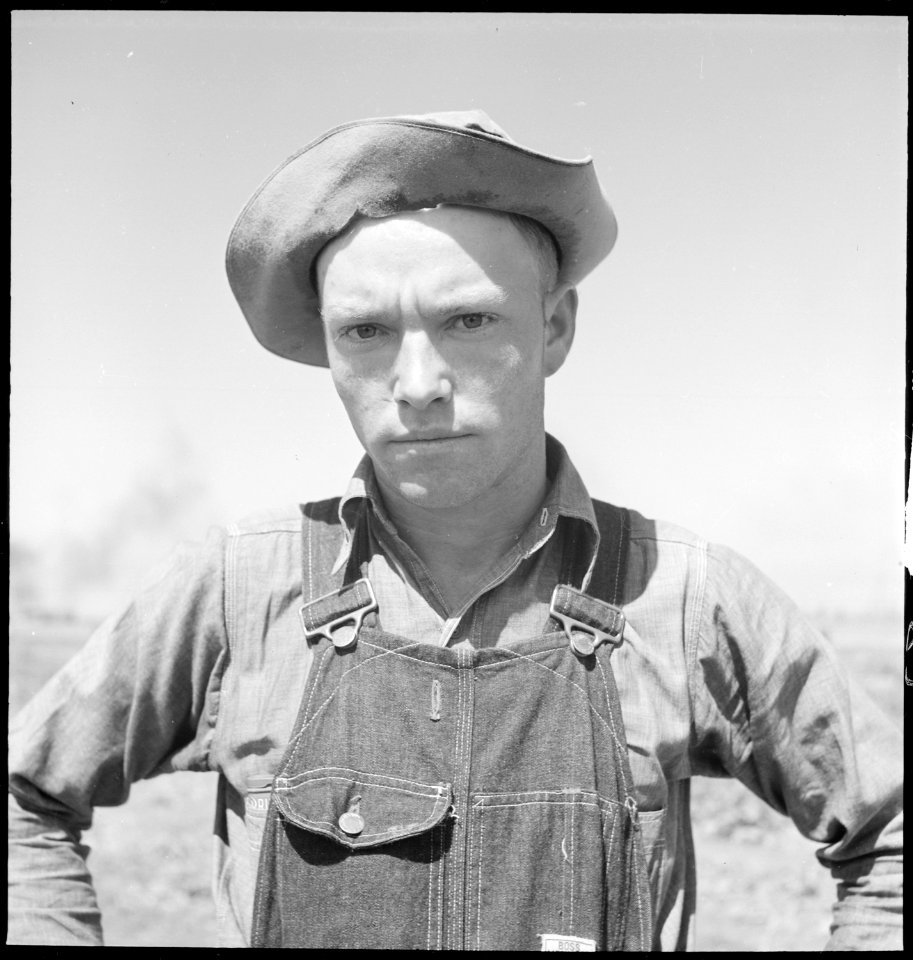 Kern County, California. Migrant youth in potato field. Okie in a California potato field - NARA - 532142