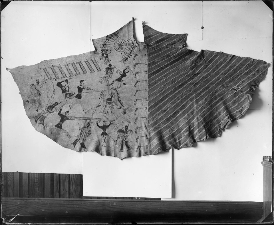 Kiowa artwork on buckskin, Do'g' Iagva' Guat or tipi of battle. - NARA - 523627