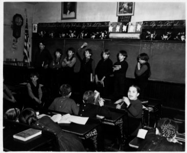 Lancaster County, Pennsylvania. All of the children here are from Old-Order Amish homes. The boys . . . - NARA - 521055